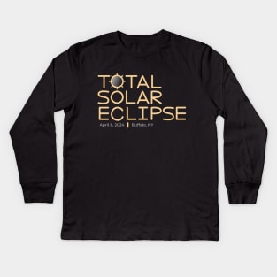 Total Solar Eclipse 2024, Buffalo NY Kids Long Sleeve T-Shirt